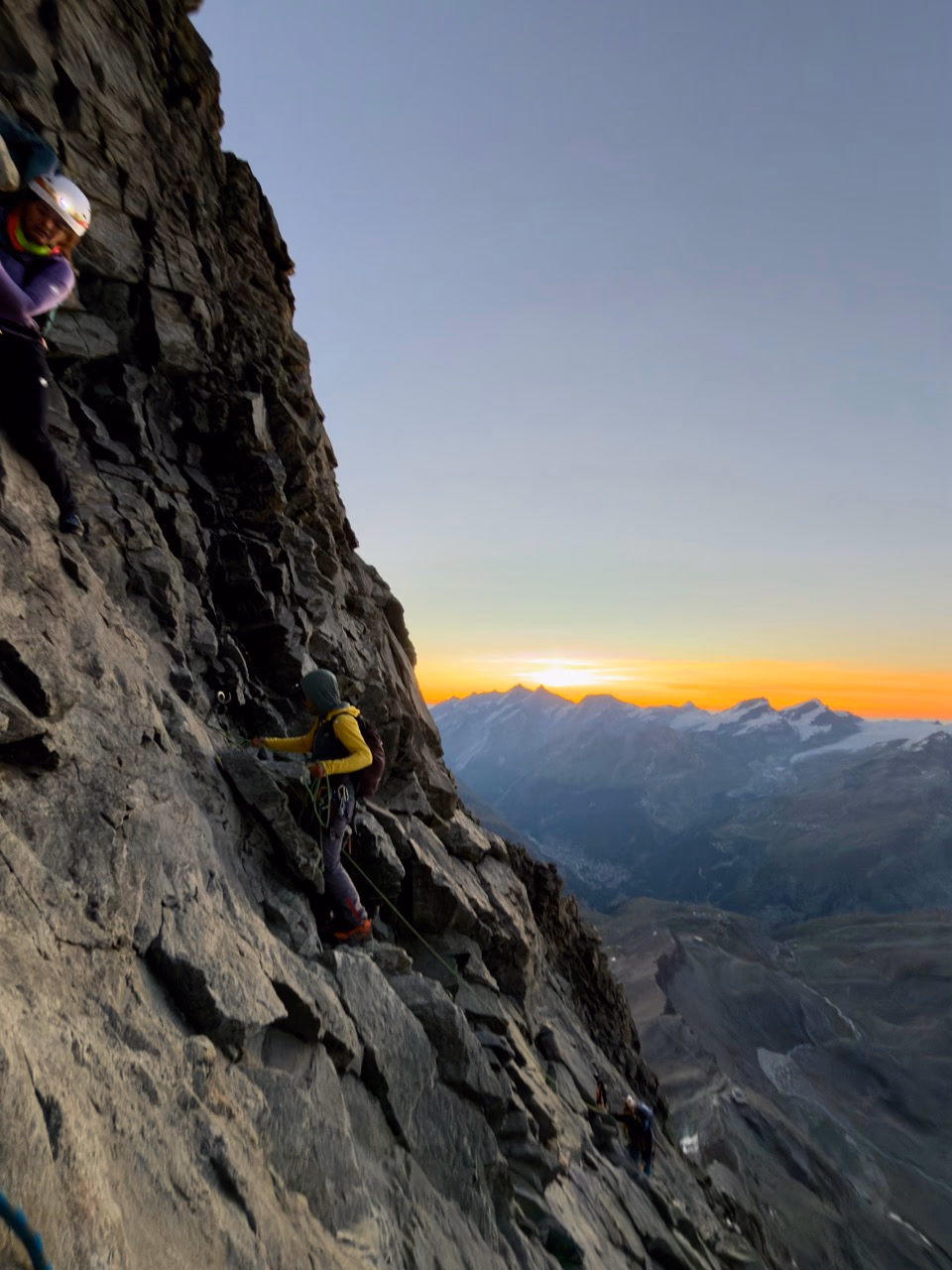 Exposed climbing high on the Matterhorn. Never overly technical, but with very little room for error.