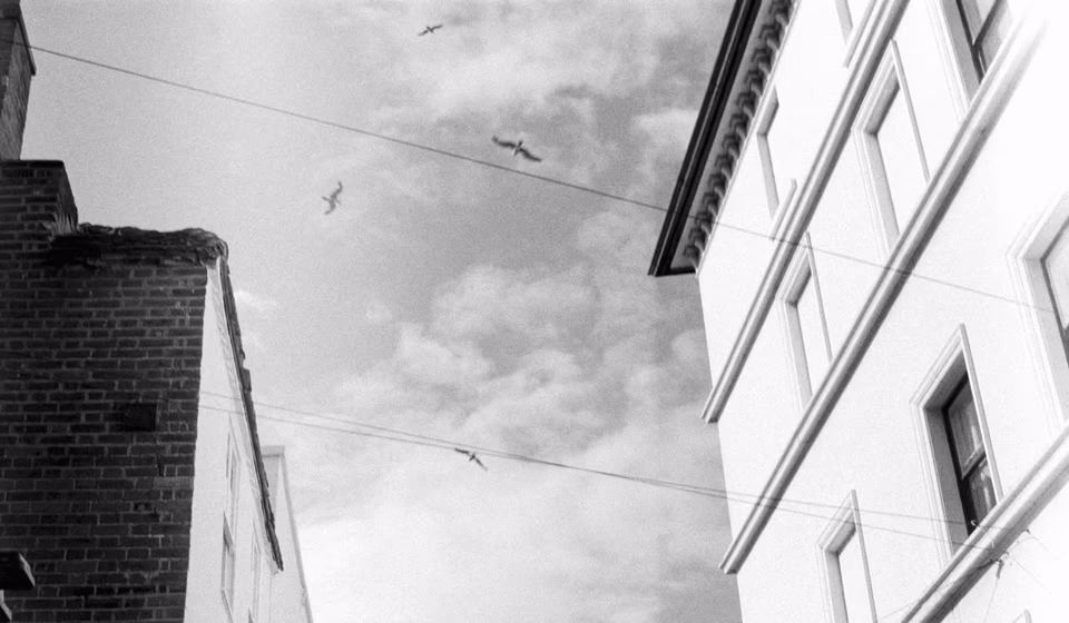 Contrasting buildings, black and white, road junction, Margate, UK