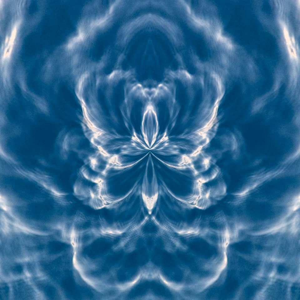 4 Butterflies No.3, layered sea reflection symmetry, multiple exposure digital media
