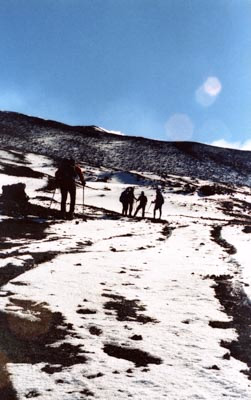 35mm film photograph, friends on etna volcano, sicily, covid 2021