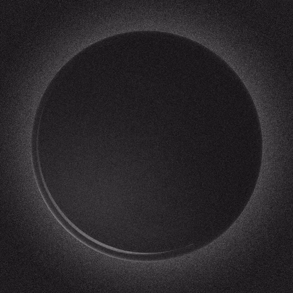 Near-black abstract planet, minimalist drink residue photograph, digital media, 2013-2016