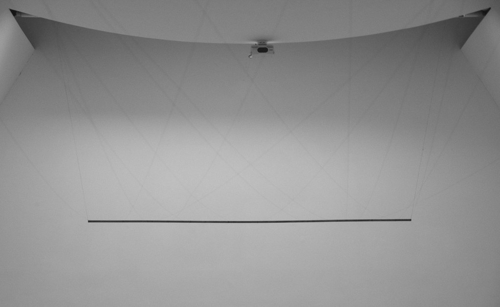 Thread as interference from photographic digital media, art installation detail, 2017